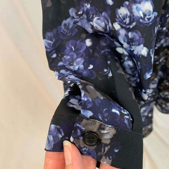 Revolve‎ Parker Navy Floral Faux Wrap Asymmetrical Dress - Picture 6 of 9